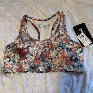 Chennault racer back Sport Bra - NWT mauve floral - women’s size Large